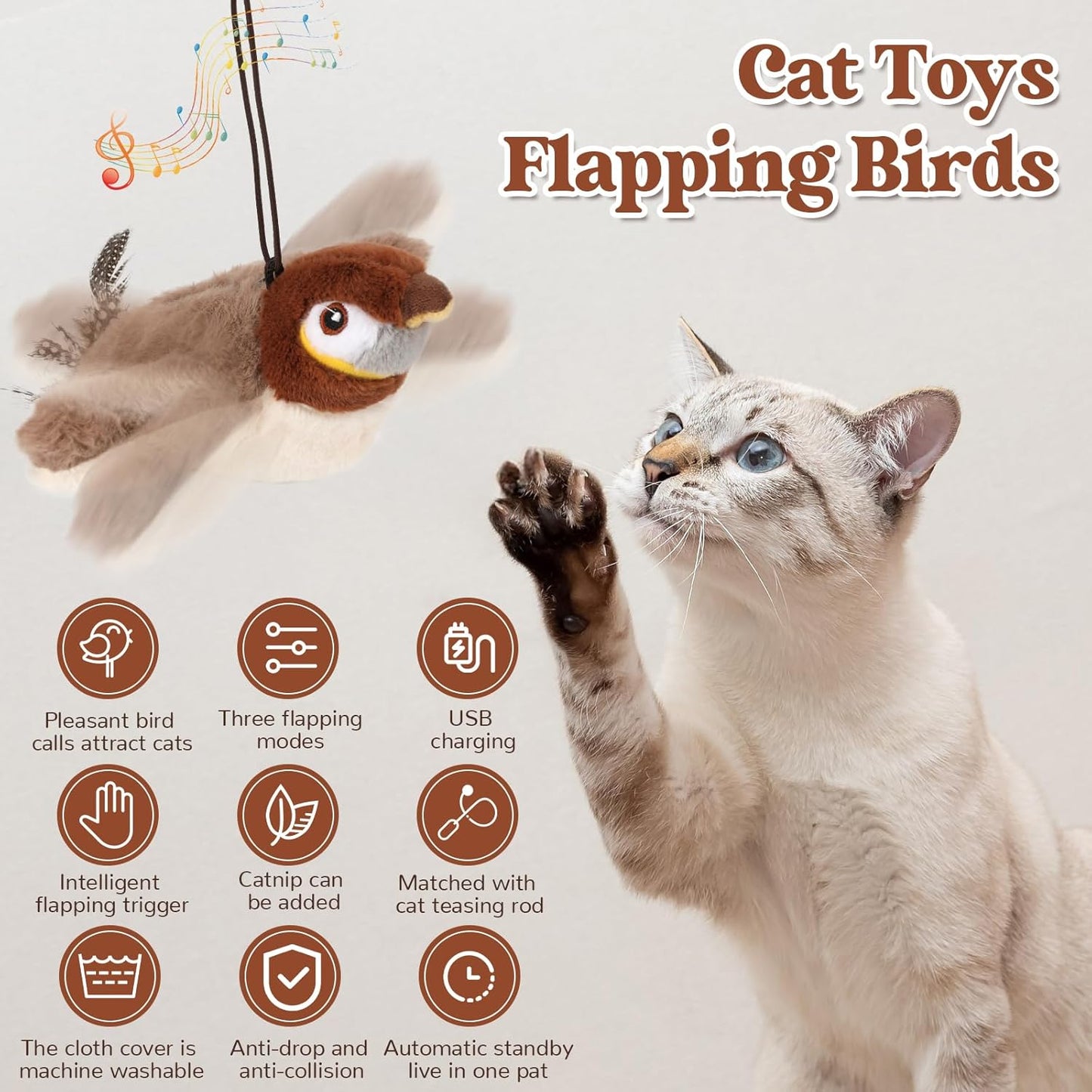 Furshie™ Interactive Flapping Bird Cat Toy